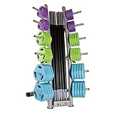 TKO Cardio Pump Group Rack - includes 10 Sets and Rack - Space Saving, Weights, Lifting, Gym, Workout, Strength Training