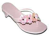 Girls Pink Metallic Glitter Flower Dress Sandals Shoes