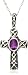 Sterling Silver Celtic Amethyst Cross Pendant, 18.5"