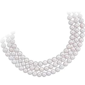 72 Inches Cultured Freshwater White Pearl Necklace by Pearl Birthstones
