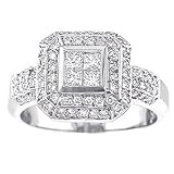 0.75ct. 14K. White Gold Pave Channel Diamond Anniversary Ring