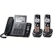 Panasonic KX-TG9472B DECT 6.0 2-Lines Phone with Digital Answering System and Contact Sync, Black, 2 Handsets