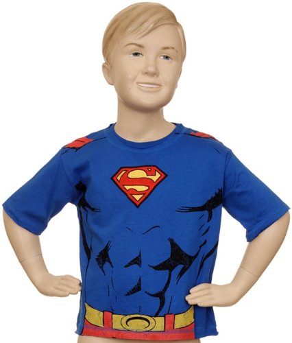 DC Comics Superman Muscle Costume Distressed Toddler Boys Top Tee Shirt 2T-4T