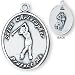 Sterling Silver Saint Christopher Ladies-Girls Golf Medal and 18-inch Chain