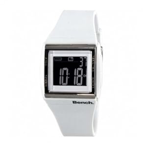 Bench Ladies Watch BC0364WH with LCD Dial and White Plastic Strap Bench Ladies Watch BC0364WH with LCD Dial and White Plastic Strap