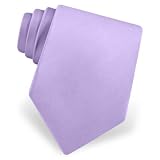 Men's Extra Long Silk Tie by Elite Solid in Lavender