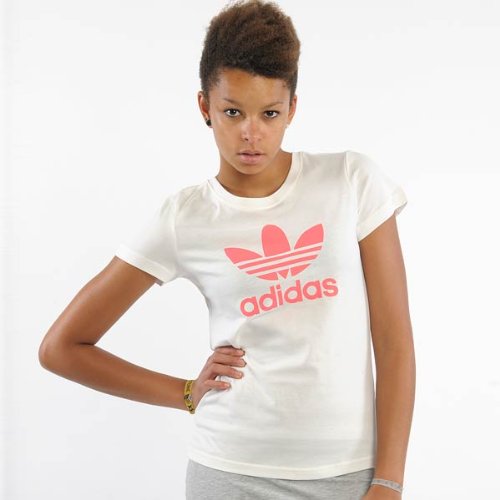 Adidas Damen T-shirt Trefoil, running white/ turbo, 34, O57267 Preisvergleich
