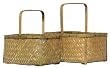 Natural Hand Woven Split Bamboo Nested Rectangle Baskets Set of Two - Large=15" x 9" x 7"