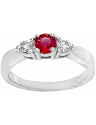 14K White Gold Ruby and Diamond Ring -- LIFETIME WARRANTY