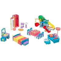 Dora Explorer Gift Set: Talking Doll House Furniture: Mama and Papi's Bedroom, Treehouse, Bathroom, Kitchen, and Living Room