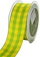 May Arts 1-1/2-Inch Wide Ribbon, Parrot Green and Yellow Check