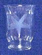 Individually Hand Etched Starfish Glass Candle Shade 5.75"h Set / 2