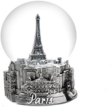 Paris Silver Snow Globe 80mm