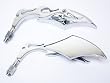 Custom Chrome Motorcycle Diamond Twisted + Flame Arm Mirrors Fits Most Harley Davidsons, Suzuki, Honda, Kawasaki Cruisers side chrome mirrors with flame arm motorcycle - Free Adapters