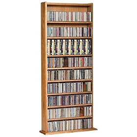 <b>Wood Tech Solid Wood CD, DVD, Video Storage Wall Unit - Oak MM-600</b>
