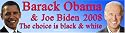 Barack Obama & Joe Biden 2008 - The Choice Is Black & White. Magnetic Bumper Sticker