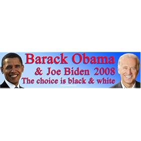 Barack Obama & Joe Biden 2008 - The Choice Is Black & White. Magnetic Bumper Sticker