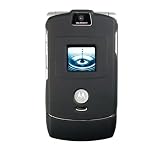 Motorola RAZR V3 Plastic Shell Casing-  Black, Rubber Coated