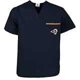 Scrub Dudz St. Louis Rams Solid Print Scrub Top XX Large