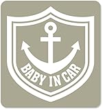 imoninn BABY in car ステッカー　【マグネットタイプ】　No.14　イカリ　（グレー色）
