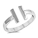 CHOOSE YOUR COLOR Sterling Silver Open Bar Ring HOLIDAY DEALS 2016