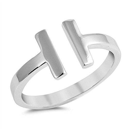 CHOOSE YOUR COLOR Sterling Silver Open Bar Ring HOLIDAY DEALS 2016