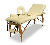 OneTouch Deluxe Series Luxury Massage Table - 3 Pad, Portable, Cream 4E
