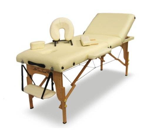 OneTouch Deluxe Series Luxury Portable Massage Table - 3 Pad, Cream 4E