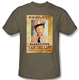 Andy Griffith Show - Barney Fife I Am the Law Adult Men's T-Shirt, Military Green