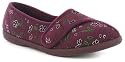 Rose Ladies Velcro Slipper - Burgundy