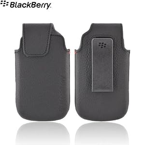 Blackberry Torch 9850/9860 - OEM Black Leather Holster with Swivel Belt Clip (ACC-38960-301)