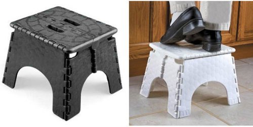 Collapsing Folding Black Step Stool Holds 300 Pounds
