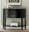 "Antique Black" with Sand Through Terra Cotta Demilune Console Table By Powell Furniture