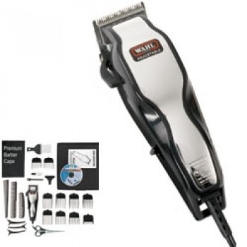Wahl Chrome Pro Mains Hair Clipper Set & Instructional DVD 79524-800