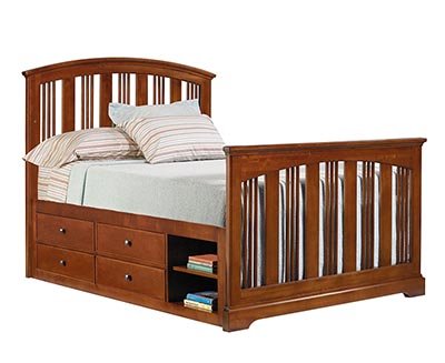 genAmerica Built To Grow™ Double Bed w/Storage Drawers Classic Cherry