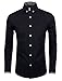 TAM WARE Mens Classic Slim Fit Contrast Inner Long Sleeve Dress Shirts TWNMS314-1-317-BLACK-US M