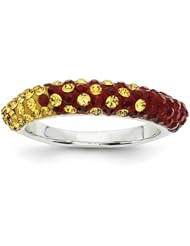 Sterling Silver Swarovski Elements Mount Pleasant Spirit Domed Ring