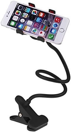 Y.GUI 360 Rotating Universal Lazy Mobile Phone Clip Holder Long Arm holder stand Selfie Stick Desk Bed Stand for All Smartphones (Black)