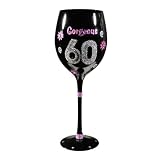 Grasslands Road Her Majesty Super 60 Crystal Embellished 20-Ounce Black Wine Glass