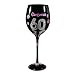 Grasslands Road Her Majesty "Super 60" Crystal Embellished 20-Ounce Black Wine Glass
