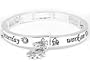 Let Go of Yesterday, Dream of Tomorrow, Work on Today Sun Charm Silver Tone Stretch Bangle Bracelet