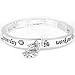 Let Go of Yesterday, Dream of Tomorrow, Work on Today Sun Charm Silver Tone Stretch Bangle Bracelet