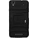 HRWIRELESS(TM) for ZTE Max N9520 Max + N9521 Cover Case (Sidestand Holster Black/Black) Armor Heavy Duty Hybrid Premium Quality Cover