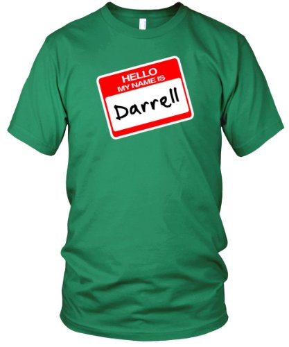 Hello, My Name is Darrell Fine Jersey T-Shirt, Kelly Green, L