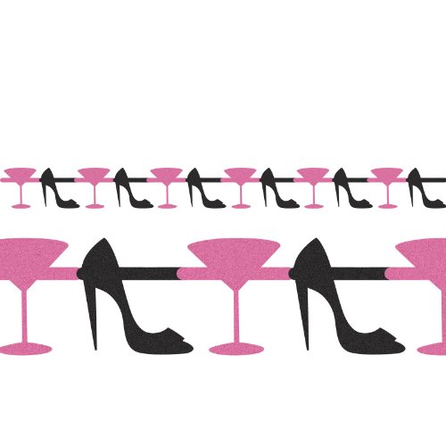 Bachelorette Party - Martini and Heels Jointed Glitter Garland Party Supplies