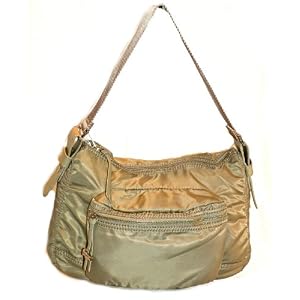 Lacoste Croc in The City Taupe Nylon Hobo
