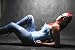 Steel boned blue corset