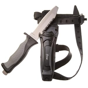 Seavenger Titanium Knife & Knife Strap for Scuba Diving / Snorkeling Diver (4 3/8