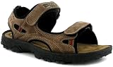Mens Brown Twin Strap Suede & Leather Sandal - Brown - UK 6-12