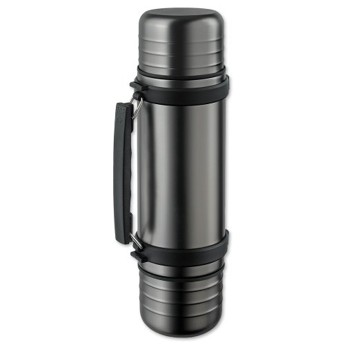 Isosteel VA-9562DQAT Duo Thermos in acciaio inox 18/8, 1 L con sistema Quickstop e 2 bicchieri rimovibili [Importato da Germania]